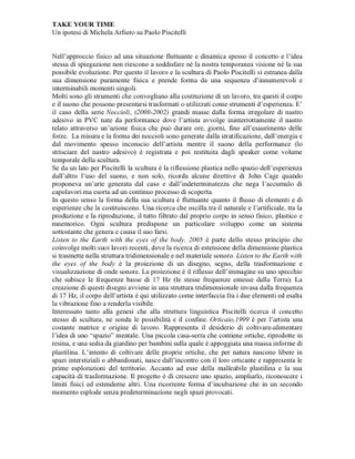 Testo di Michela Arfiero su Paolo Piscitelli.