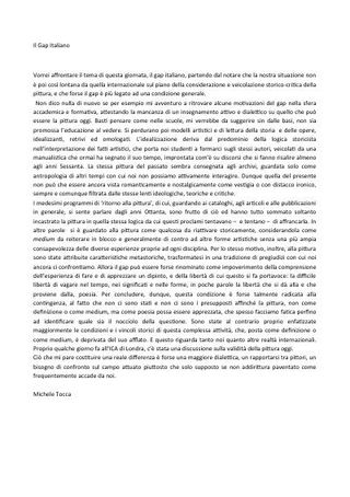 Il Gap italiano, contributo di Michele Tocca