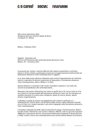 Lettere di invito ai docenti