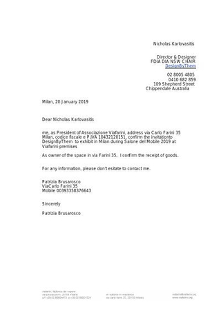 Lettera per dogana.