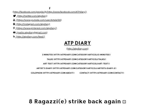 ATPdiary, 8 Ragazzi(e) strike back again ⚂ Febbraio 24, 2014, testo e  conversazioni curate da Valeria Marchi