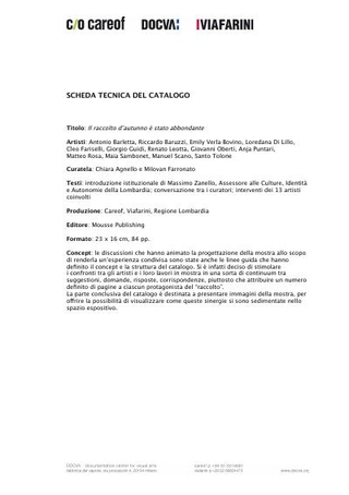 Scheda tecnica del catalogo