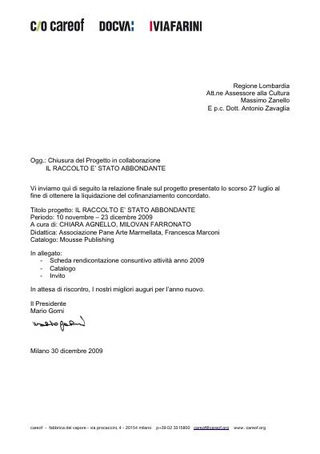 Relazione finale per la Regione Lombardia